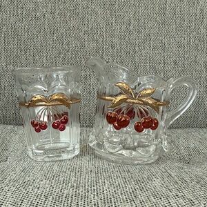 Vintage Mosser Glass Mini Pitcher/Creamer and Tumbler Set